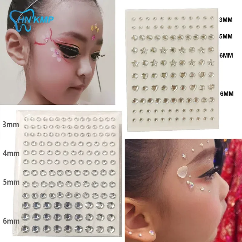 

10Sheets White Various Shapes Non Piercing Lip Nails Sticker Self Adhesive Fake Lip Nail Eyebrow Nose Nail Belly Button Jewelry