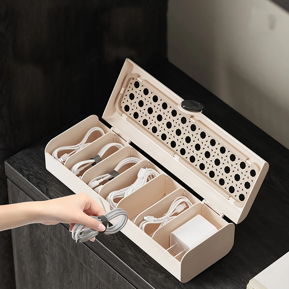 

Plug board storage box wire socket wireless WiFi wristband desktop data cable plug holder phone charging cable storage bag