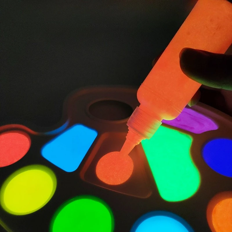 Super Bright Glow Waterproof Self-Luminous Acrylic Paint, Water-Based Luminous Pigment for DIY Painting Graffiti Art Decor
