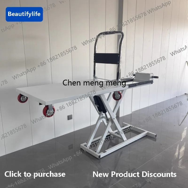 

a56 Hydraulic Electric Scissor Lift Table 4-Wheel Steel Cargo Trolley & Flatbed Truck Platform Factory Direct Cargo Handling 3
