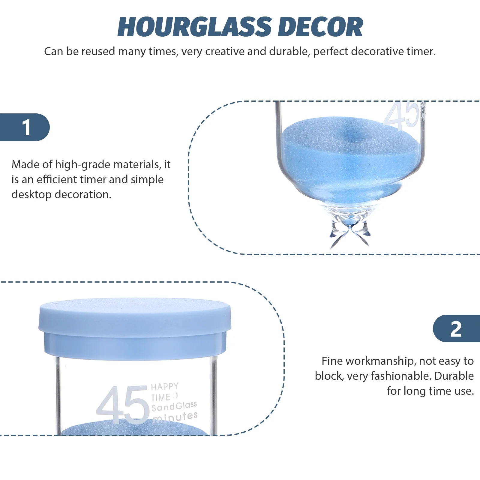 

Delicate Hourglass Decor Sand Timer For Home Office Multi-Function Household Timer Gift Supply Present Accessory