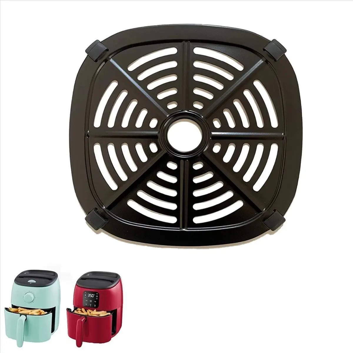 صينية هواء للشواية لـ Dash 2.6QT - مقلاة هوائية رقمية مقرمشة مع أقدام مطاطية مقاس 17.5 سم