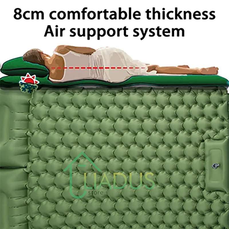 

Double Size Inflatable Camping Mat Waterproof Moisture Proof Lightweight Portable Air Mattress for Car Tent Outdoor Gear