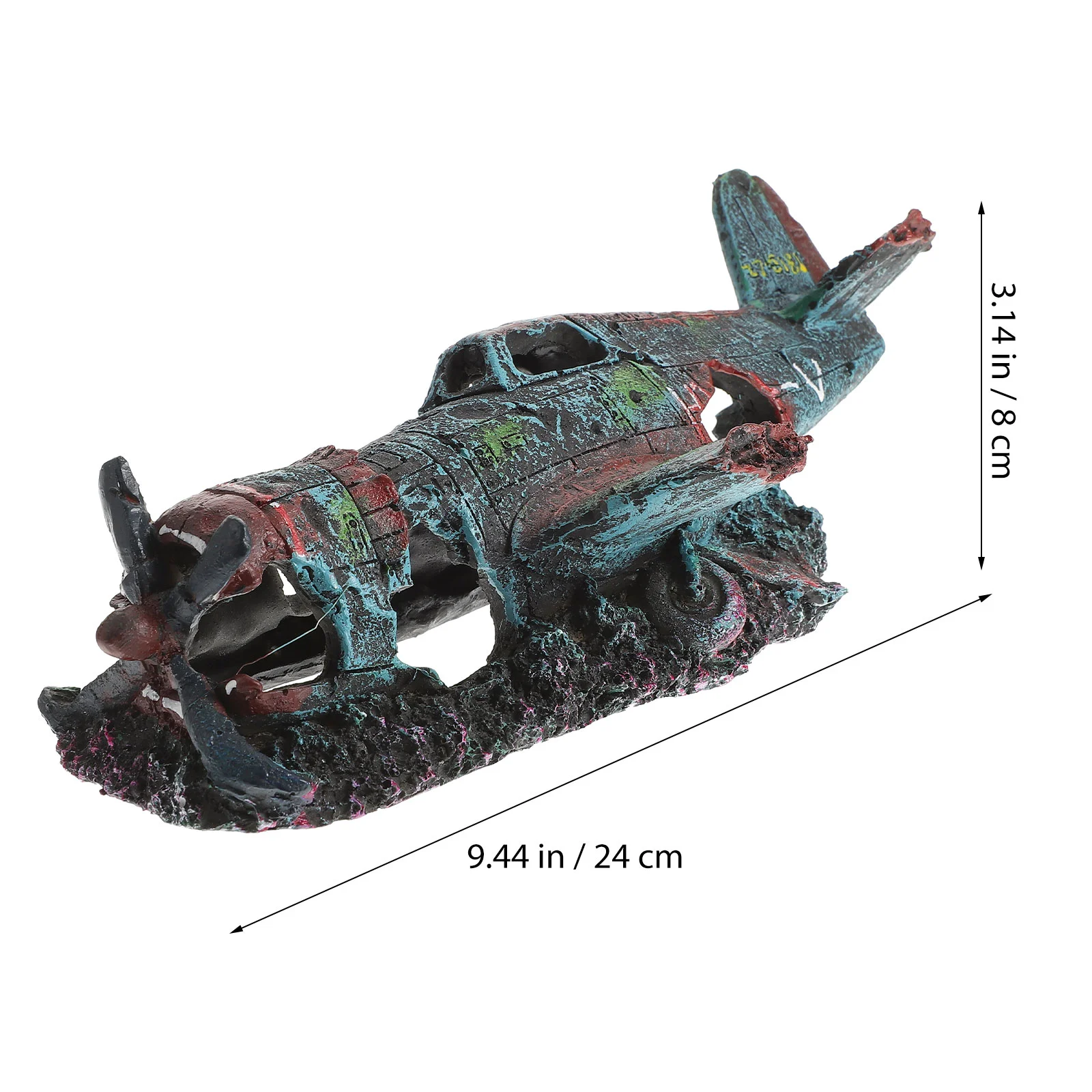 Stylish Aquarium Plane Unique Fish Tank Decor Long Lasting Artificial Reef Wrecks Safe Underwater naments Vivid Landscape Pet