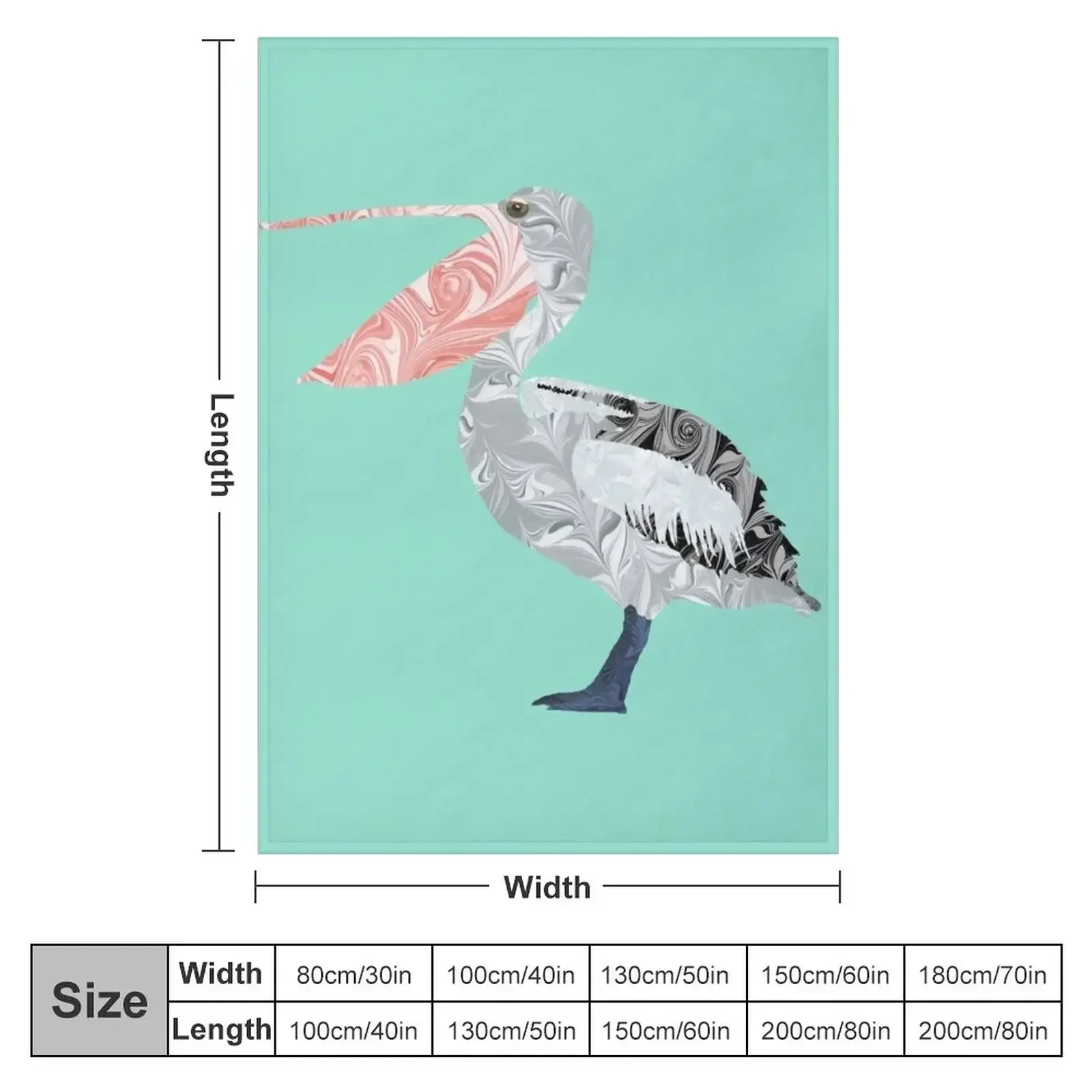 Australian Pelican Marbled Paper Collage Throw Blanket Furrys cosplay anime Blankets For Baby Hairy Blankets