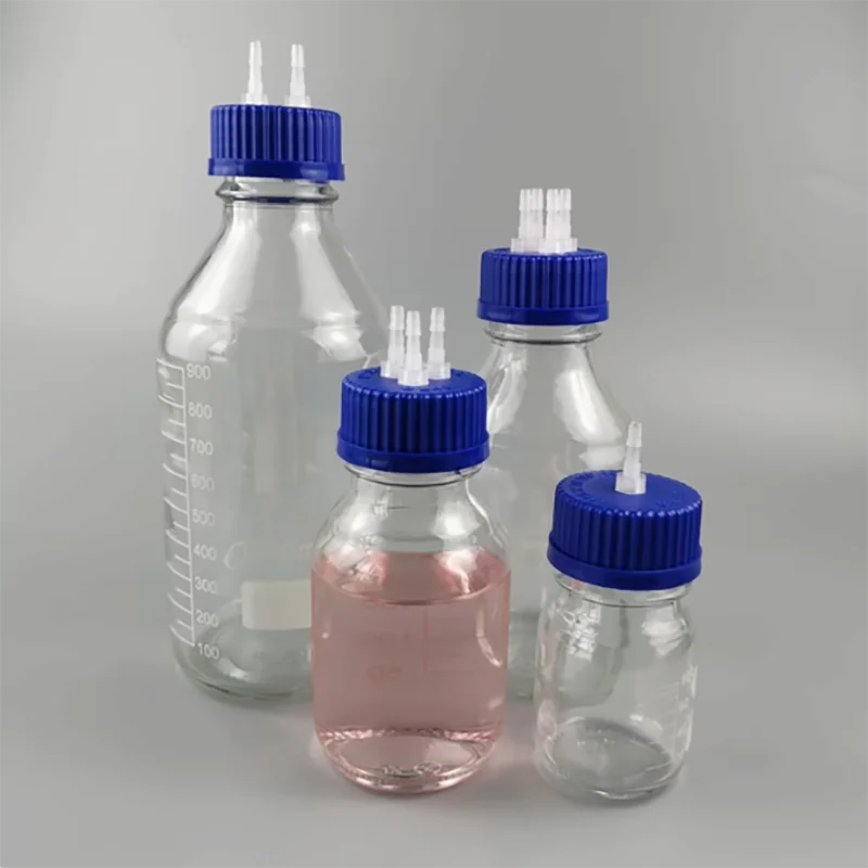 Waste liquid buffered negative pressure suction bottle blue cover glass rehydration fermentation sampling non-washing bottle