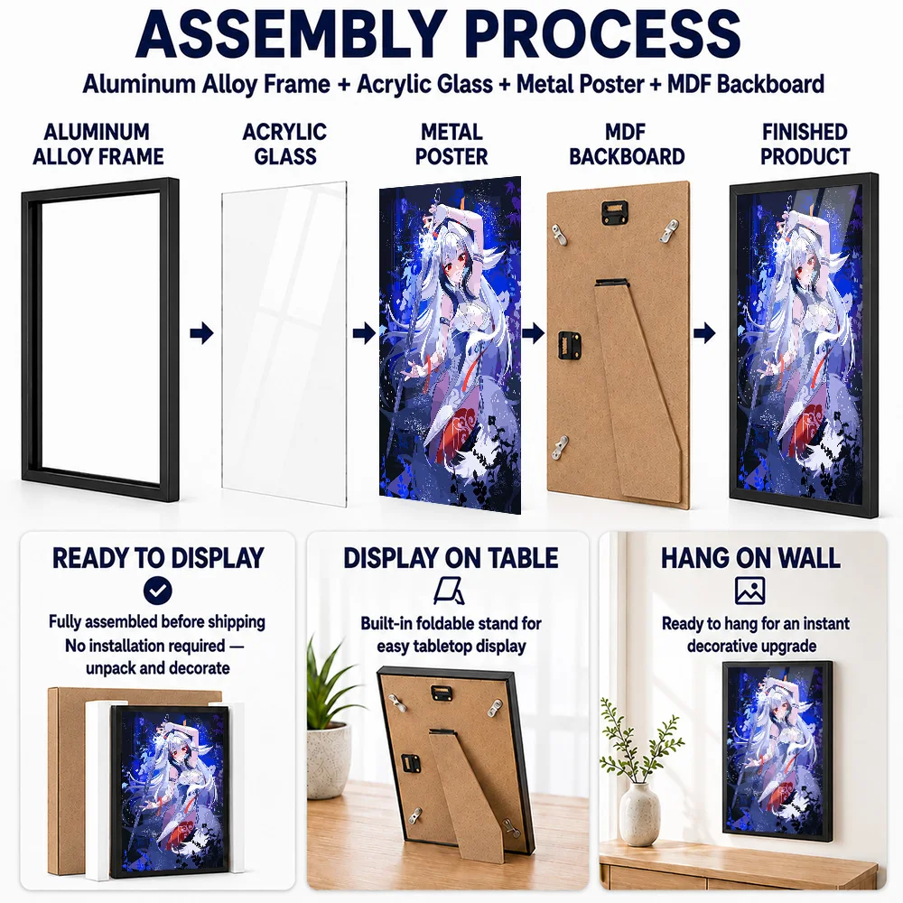 Zenless Zone Zero Character Game Framed Metal Print Customized Hero Tribute Wall Art Designed For Players To Display In Studio