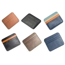 Leather Coin Purse Card Holder Wallet RFID Blocking Slim Wallet Birthday Gift F3MD