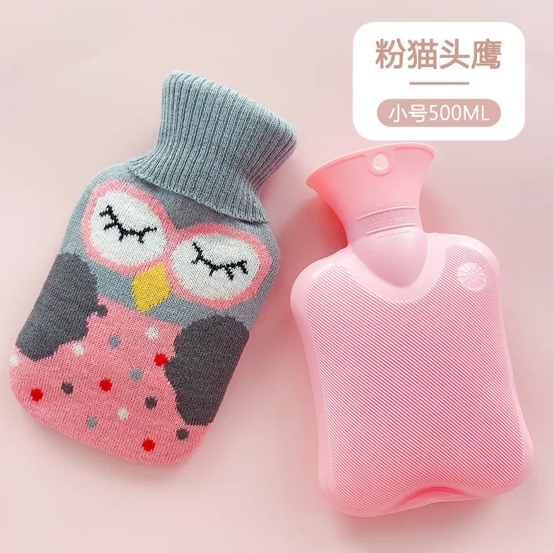 Hot Water Bag Cute Cartoon Kawaii Water Bottle Gel Hand Warmer Bottle Cover 2 Times Hot Pack  Mini Hand Warmer Christmas Gift