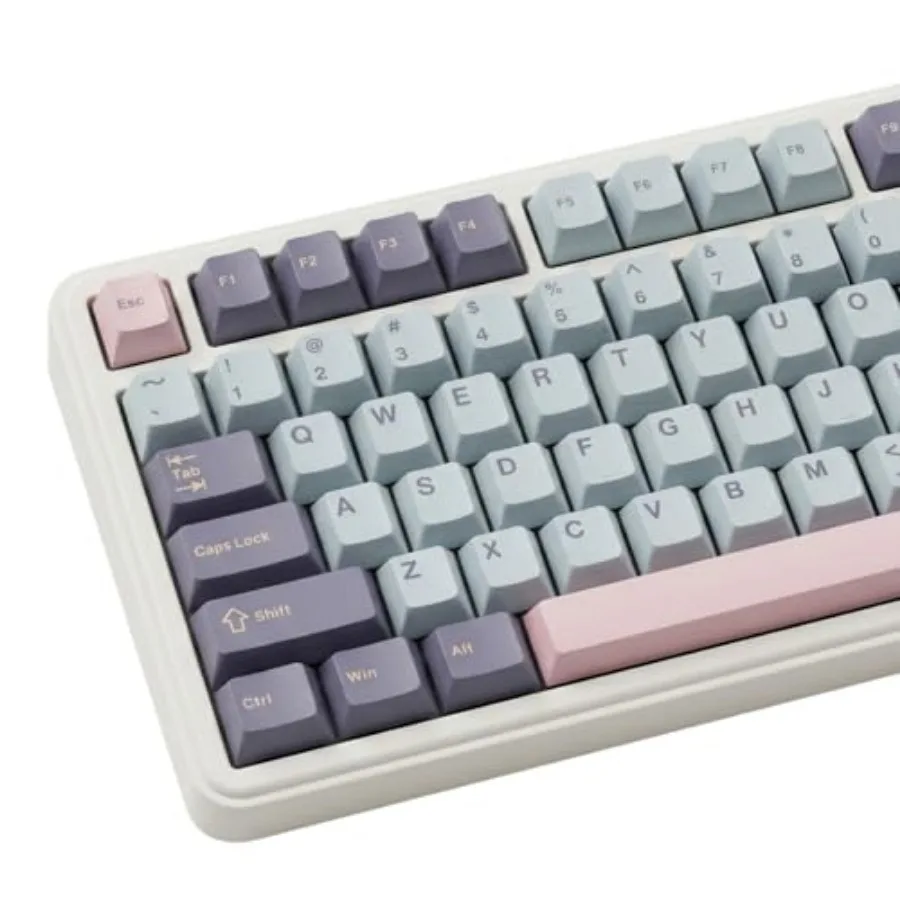 

126 Keys PBT Double Shot Keycaps, Pastel Cute Keycap Set, Pink Blue Dreamy Cherry Profile Keycaps for Mechanical Keyboard 60% 6