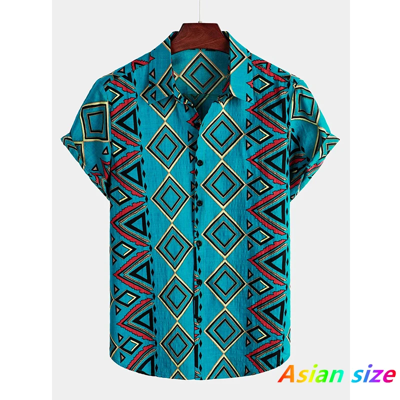 

Streetwear Men Luxury Style Shirts Short Sleeve Summer Vacation Stripe Shirts For Men Beach Party Hawaiian Shirts Breath Blouses