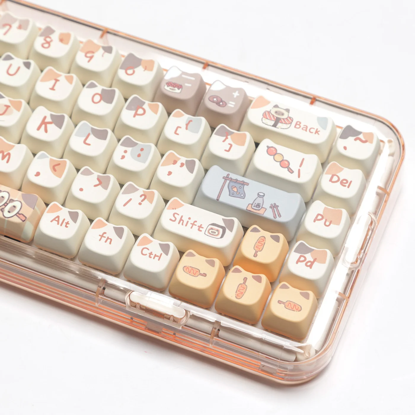 Imagem -03 - Mao Susi Cat Keycaps para Teclado Mecânico Material Pbt Dye-sub Grande Grupo 7u Alice Layout Space Bars Hi75 A61 Keycaps