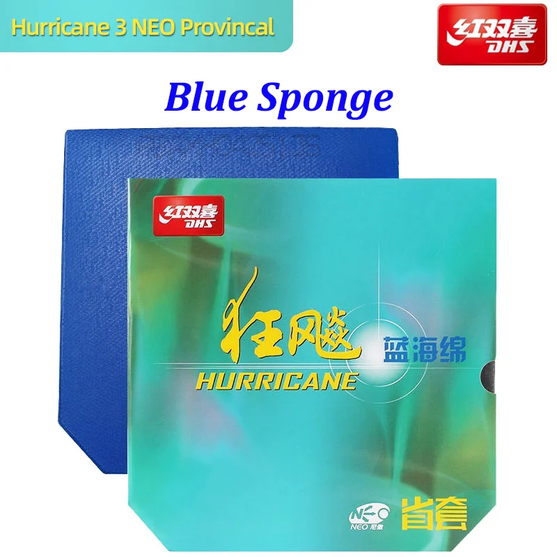 

Genuine DHS Hurricane 3 NEO Provincial Table Tennis Rubber Professional Tacky Ping Pong Rubber with Blue Elastic Sponge