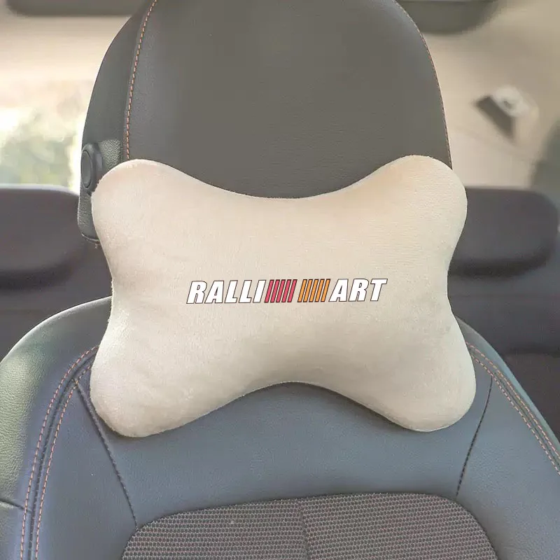 Car Seat Head Support Pillow Belt Shoulder Pads for Ralliart Lancer ASX Pajero Delica EVO Colt Auto Accessories