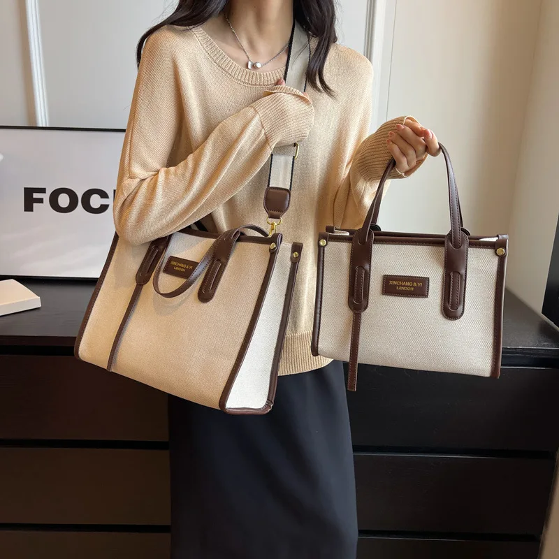 Large Canvas Bag Shoulder Bags for Women Casual Tote Handbags Big Shopper Purses Female Commute Crossbody Bag 2024 Designer Bags