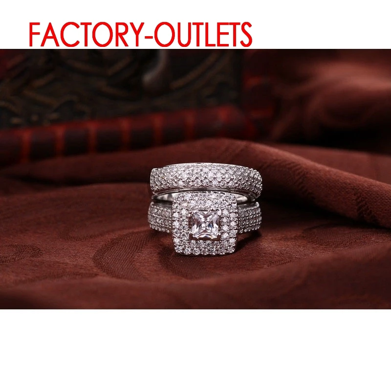 925 Sterling Silver Engagement Ring Romantic Fashion Jewelry Cubic Zirconia Bezel Setting Decoration For Women Girls Wholesale