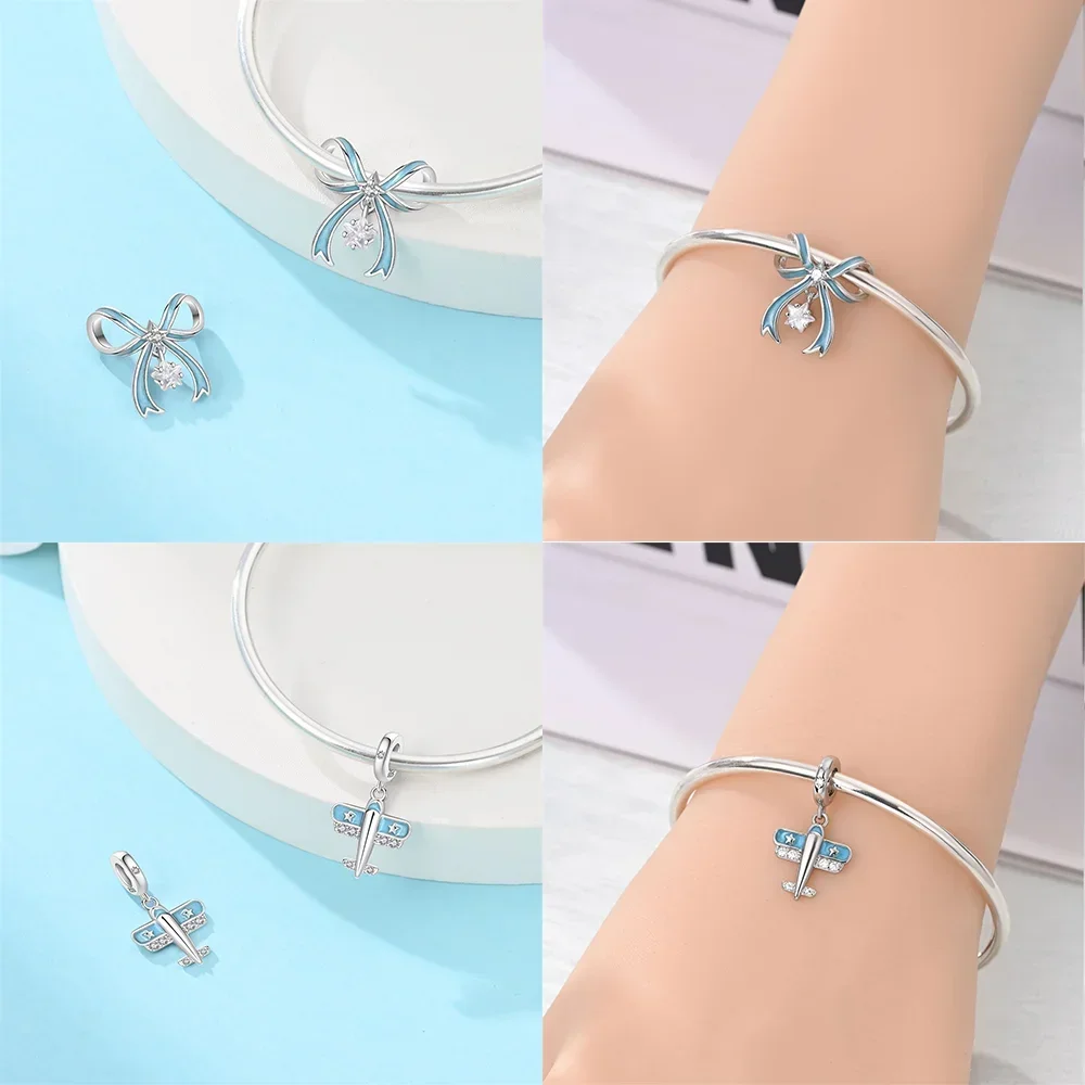 Подвески Plata 925, оригинальная студенческая сумка для часов, куб Рубика, велосипедные бусины для серебряного браслета 925, бусины, ювелирные изделия, женский подарок «сделай сам»