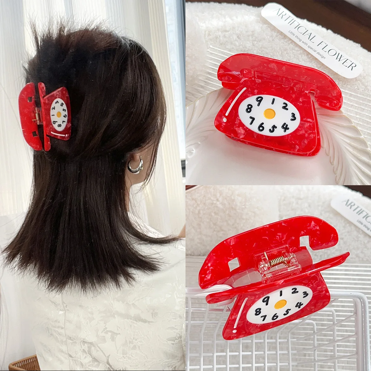 Fashion hair claw clip Creative hair claw Elegant hair claws Telephone hair claws Clock hair claws Accessories for women