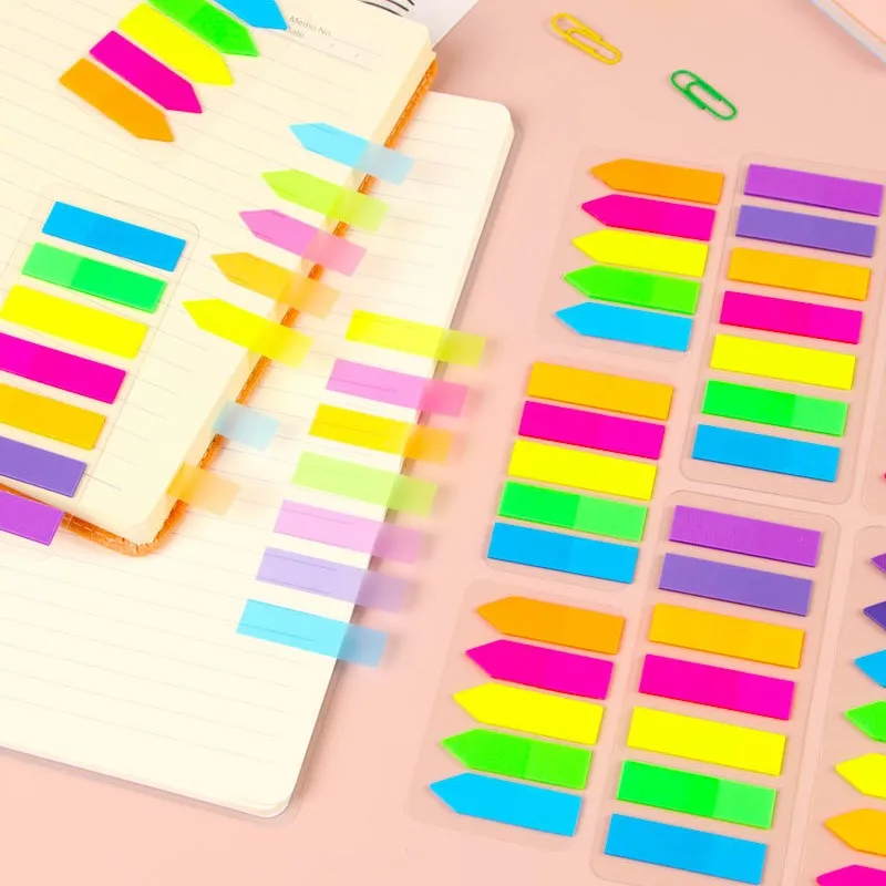 

Новый цветной прозрачный самоклеящийся блокнот, липкие заметки, закладка, маркер, наклейка, бумага для студентов, офиса, школьные принадлежности