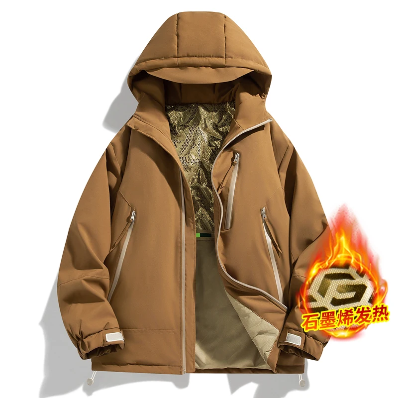

Fashion Casual Style Mens Hooded Cotton Jacket Wind-Resistant Quality Zipper Clothing Comfortable Casacos De Inverno Masculino