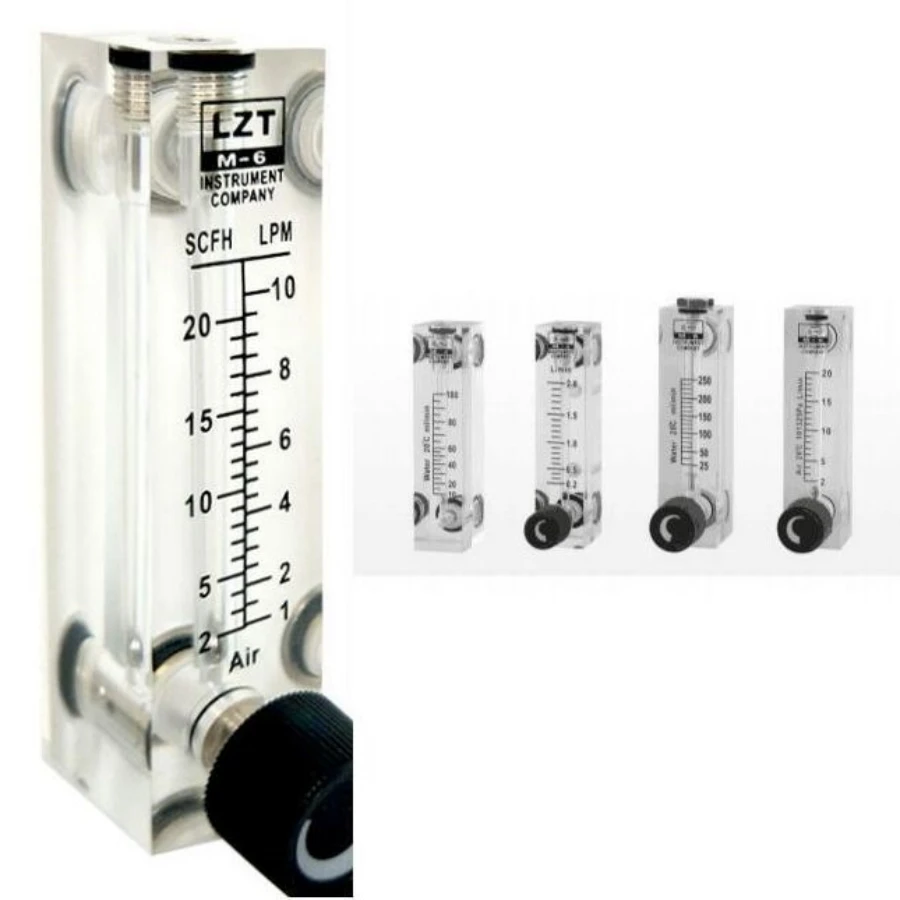 Imagem -02 - Pmma Medidor de Fluxo de Gás Medidor de Fluxo de ar Bsp Feminino tipo de Painel Quadrado Rotâmetro Lzt6t 550 6-60 10100 3-15 330 a 25 10 8lpm