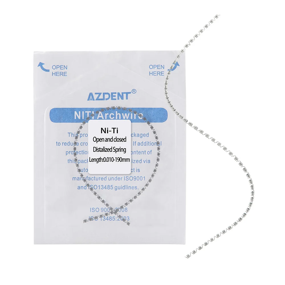AZDENT Dental Kieferorthopädie Niti Geschlossene Feder Offene Spiralfeder 190mm 0.010/0.012 Distalisierte Zahnmedizin Kieferorthopädische Materialien – Detail 1
