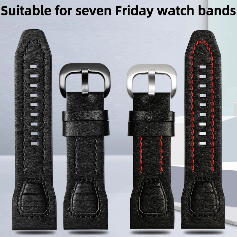 

For Seven on Friday Leather Watch Strap SF-M3/01/M2/02 SF-P1B/01/P3C/02 Strap S1S2 Q2 01/02/03 Watchband 28mm Men's Bracelet