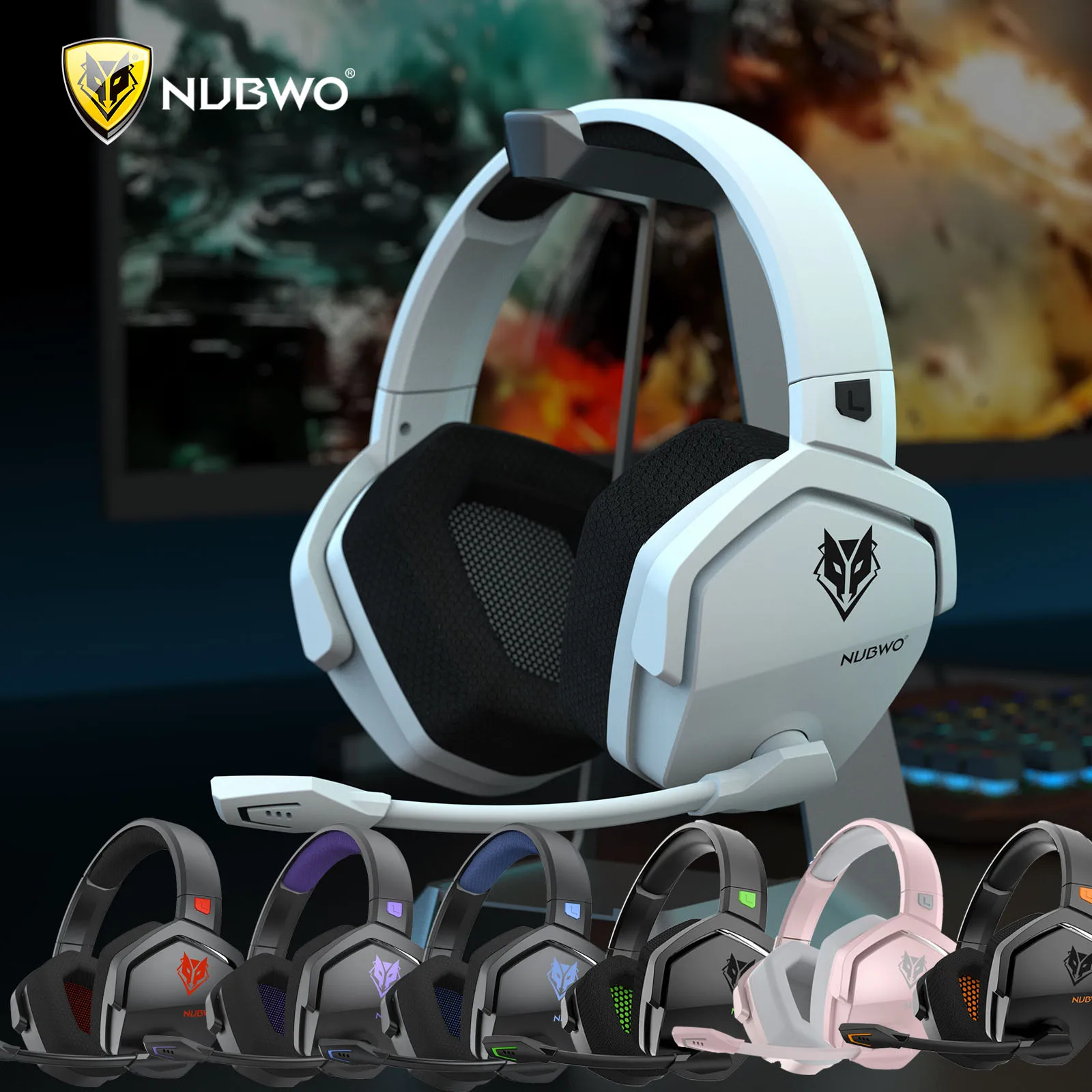 

NUBWO G06 Dual Wireless Gaming Headset with Microphone for PS5, PS4, PC, Mobile, Switch 2.4GHz Wireless Bluetooth Headphone