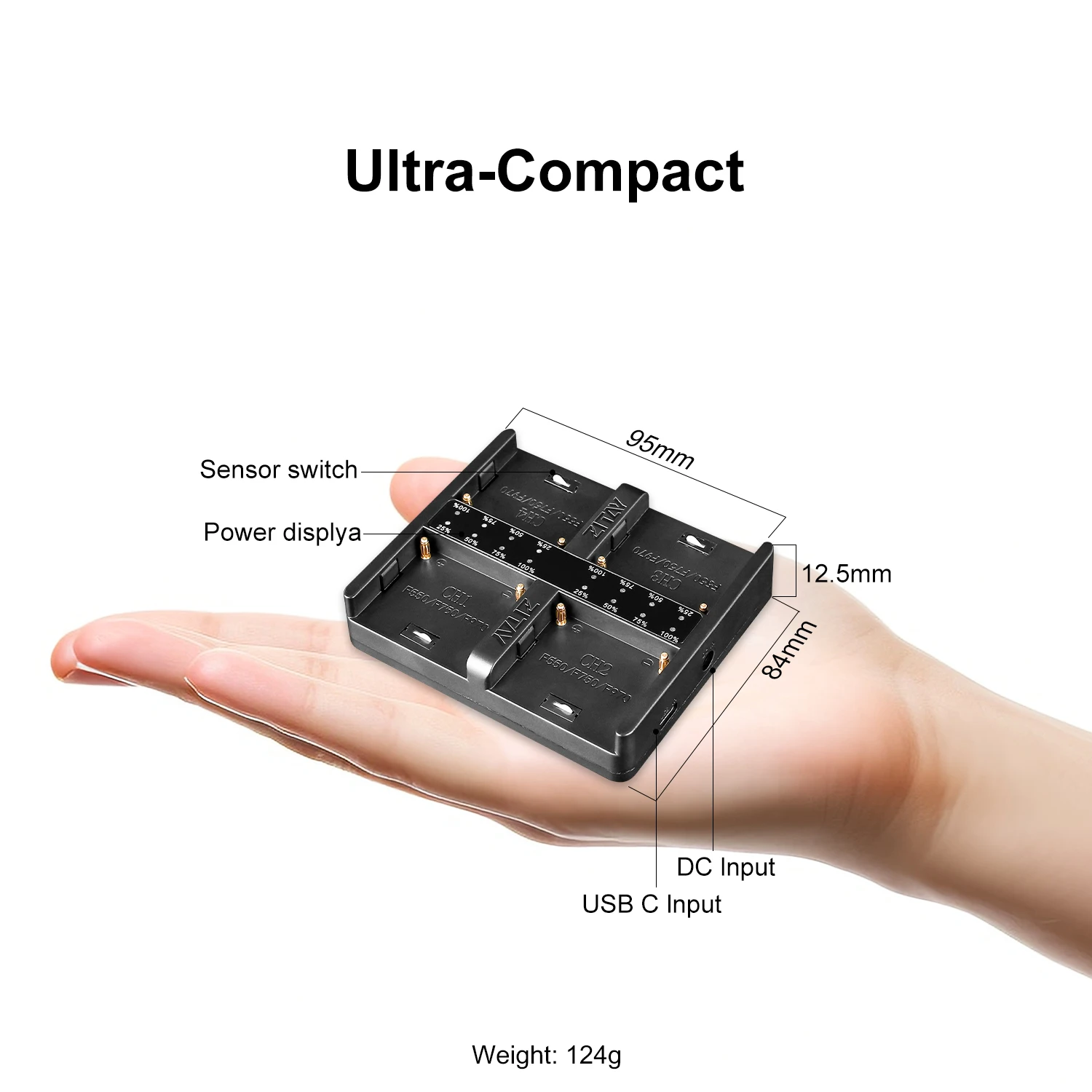 Imagem -03 - Zitay Slot Câmera Carregador de Bateria Inteligente Indicador Led Hub Carregamento Rápido para Sony np F970 F550 F750 F980 F770 F960 F530 F330