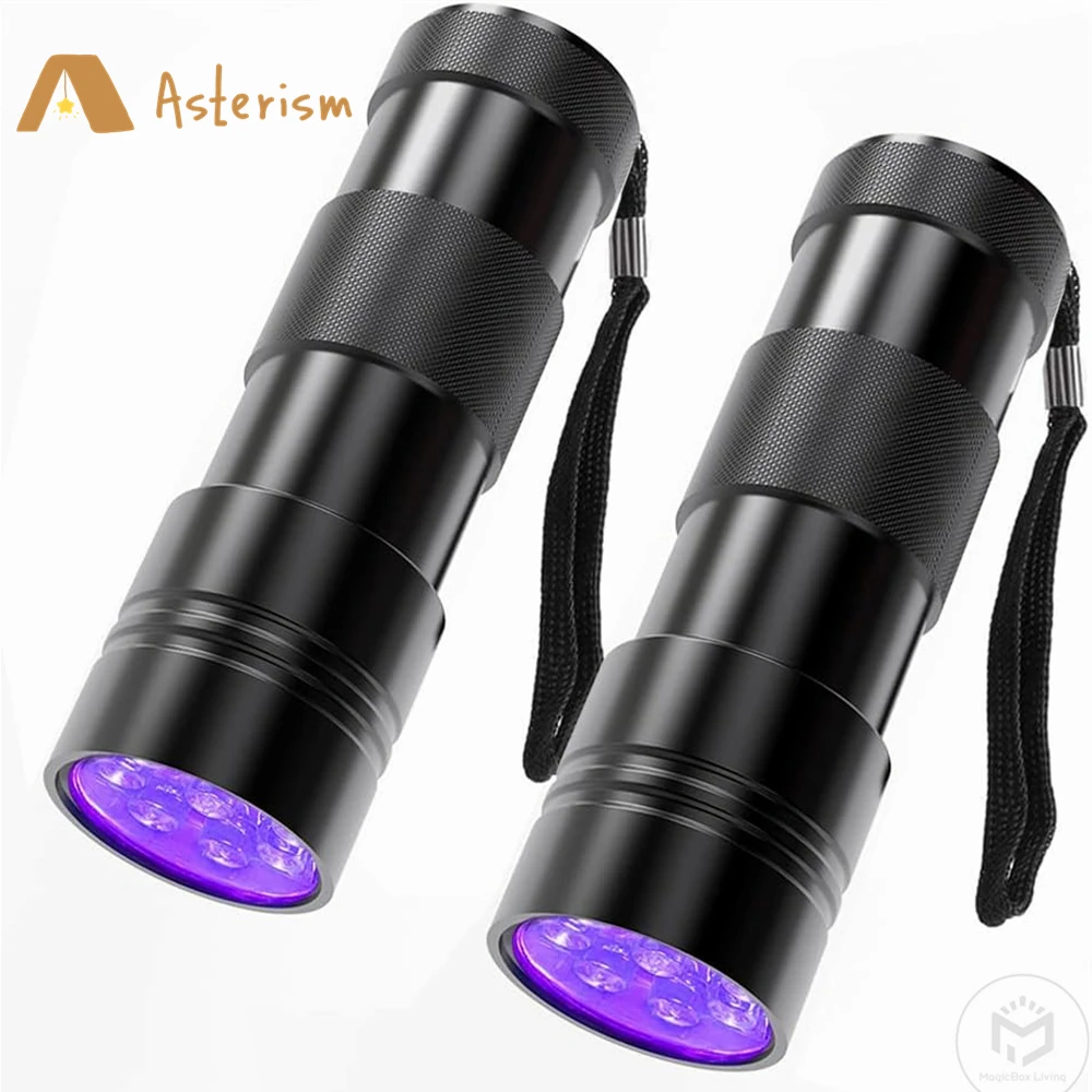 Linterna UV de luz negra de mano, de Flash de 395nm minilinterna, Detector de manchas de orina de perros y mascotas, insectos y escorpiones de cama,