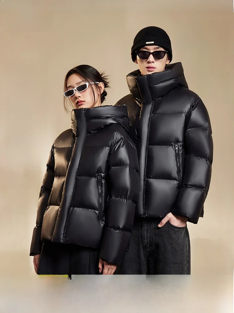 

Черный пуховик из обсидиана, утепленный, укороченный, для мужчин и женщин, в стиле Commuter, художественный дизайн, новинка осени, для снежной погоды