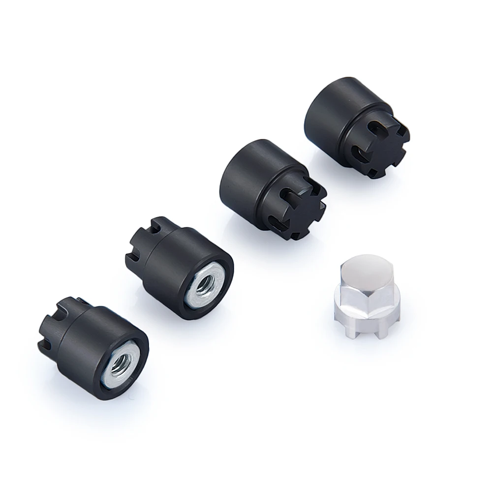 YEAHRUN 4Pcs Metal M2 Wheel Hubs Locking Nuts Cap for Axial SCX24 Deadbolt C10 Gladiator Bronco 1/24 RC Crawler Car Upgrade Part