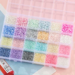19200pcs/Box 2mm Round Glass Seed Beads Tube Glass Seed Spacer Bead for DIY Necklace Earrrings Jewelry Making Accessories Kits