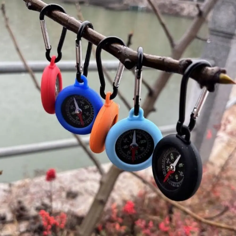 Mini Outdoor Survival Compass Carabiner with Compass 9 Colors Camping Keychain 88*42mm Mountaineering Hiking Backpack Buckle view 4