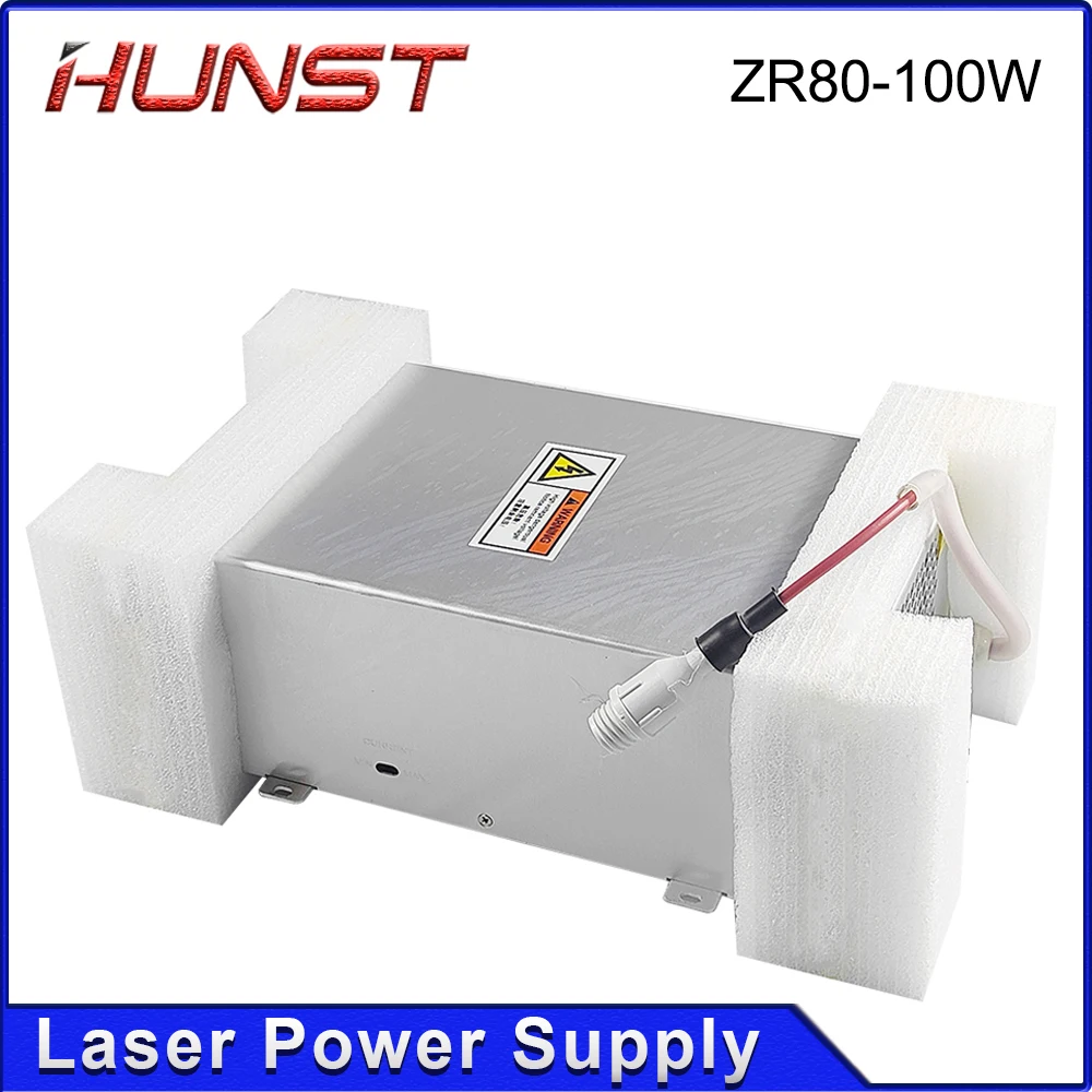 HUNST ZR80 ~ 100W مصدر طاقة الليزر لآلة النقش والقطع بالليزر الزجاجي Co2 80W-100W ضمان لمدة عامين.