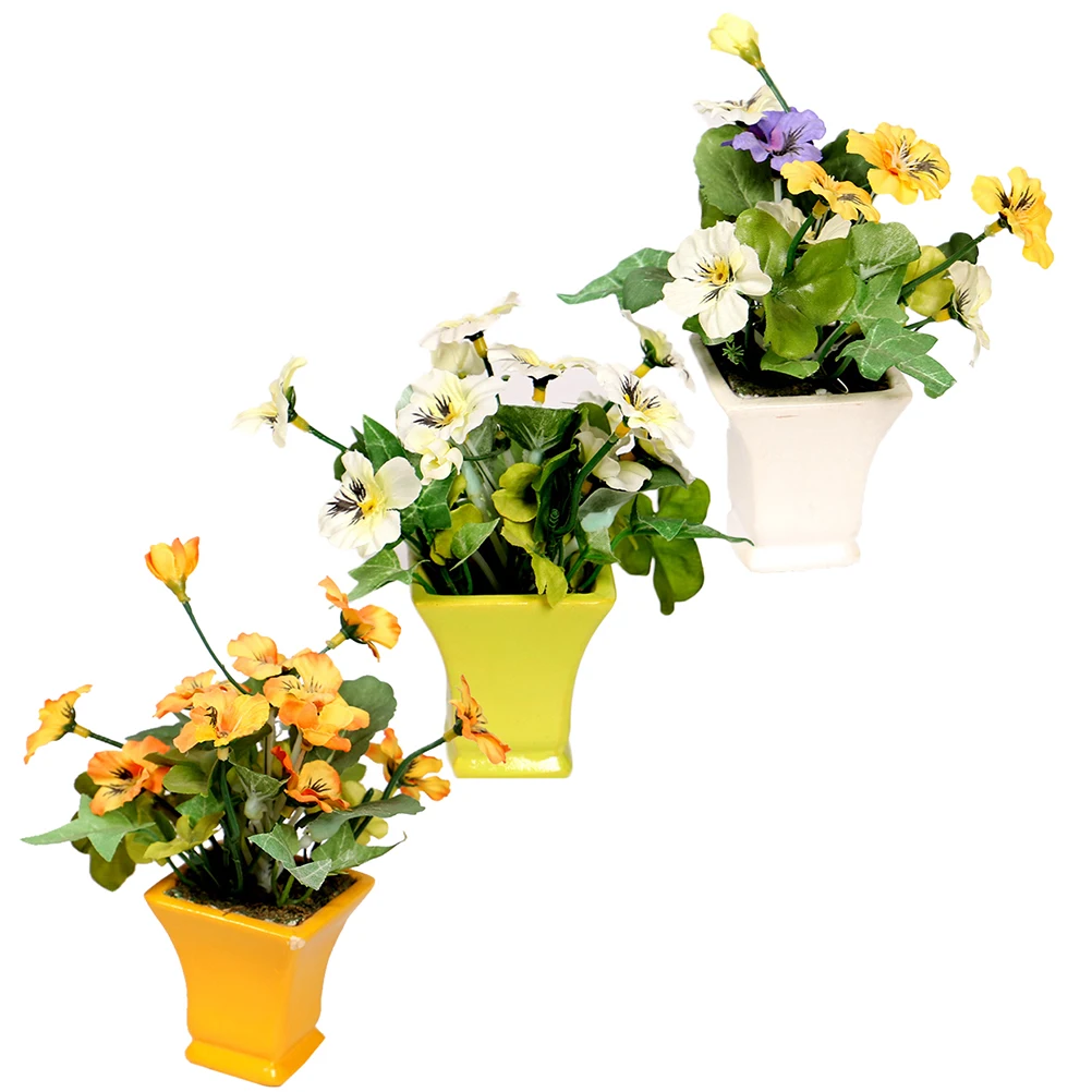 

Artificial Bonsai Plants Fake Flowers Home Decor Dancing chid Potted Plant Desk Office Balcony Indoor Outdoor Garden Simulated