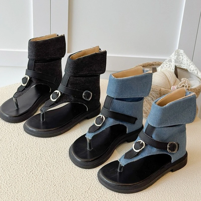 

Girl Summer Roman Sandals2026New Korean RetroGirl Princess SoftShoeFashion Girls Anti slip Campus Student Leisure Travel Sandals