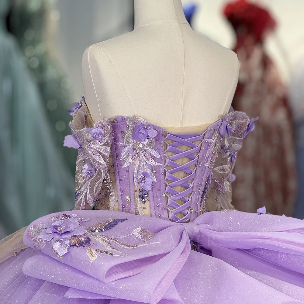 فساتين Quinceanera مخصصة من Vestidos De 15 Quinceañera من الدانتيل للأميرة فستان عيد ميلاد للنساء فستان حلو 16 بأكمام طويلة