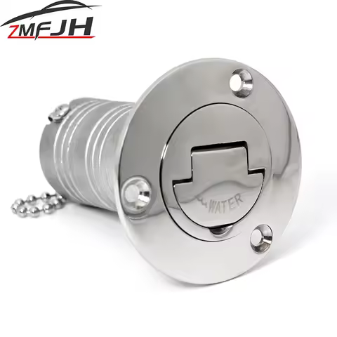 New 316 Stainless Steel Deck Filler Fuel Water 38mm 50mm Mirror Polish Marine Boat Hardware Deck Filler Cap Boat Accessories