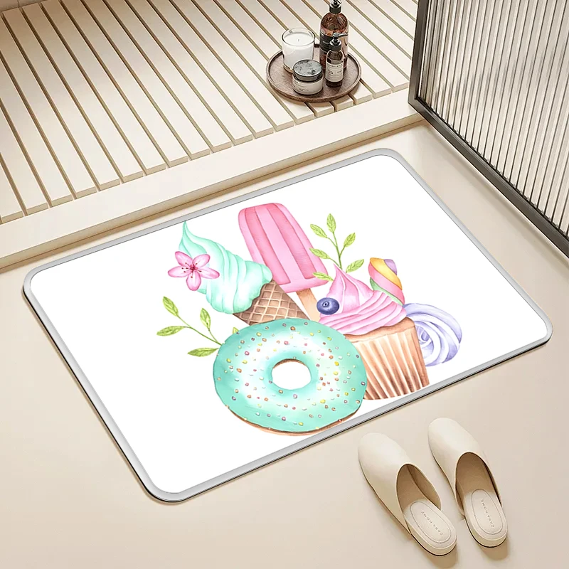 

Watercolor Dessert Door Mat Non-Slip Soft Floor Rug for Home Kids Room Kitchen Bathroom Decor