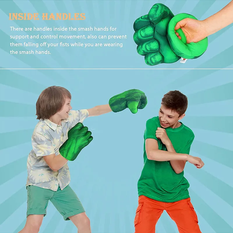 Kids Infinity War Smash Gloves Superhero Foam Green Dress Up Fist Props Halloween Cosplay Performance Dress Up