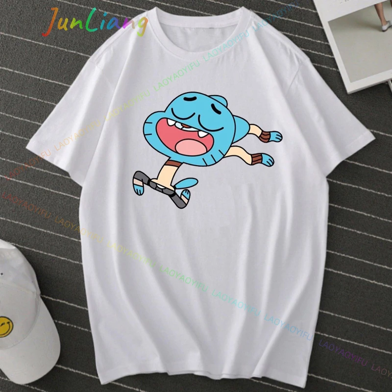 Lindo El Increíble Mundo De Gumball Gumball Y Darwin Camisetas Hombre Ideal Para Correr Y Ropa Unisex hombres camiseta Y2k Ropa
