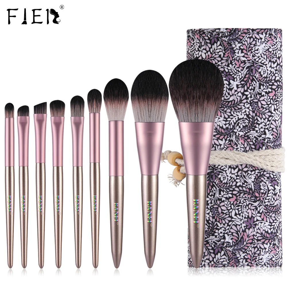 

FJER 9PCs/set Makeup Brushes Set For Face Powder Contour Blusher Eyeshadow Women Beauty Cosmetics Tools Kit Pincel Maquiagem