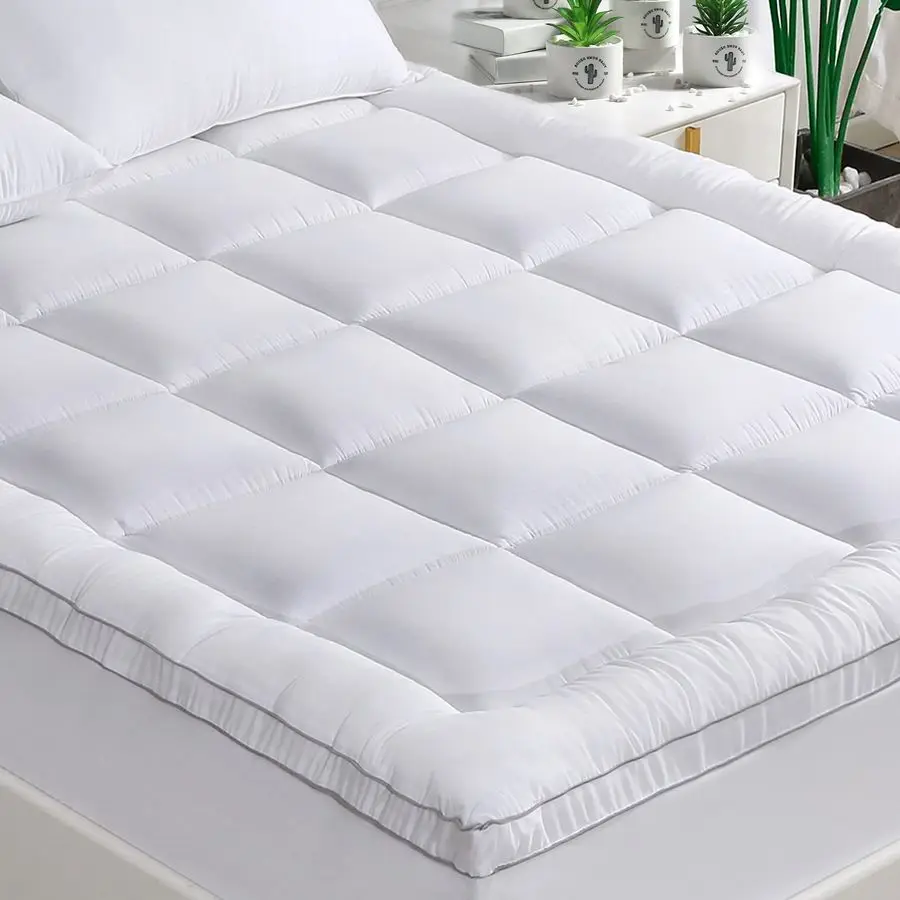 

Pillowtop Mattress Topper King Size, Rayon from Bamboo Mattress Cover Padded with 900gsm 3D Snow Down Alternative Filling, Extra