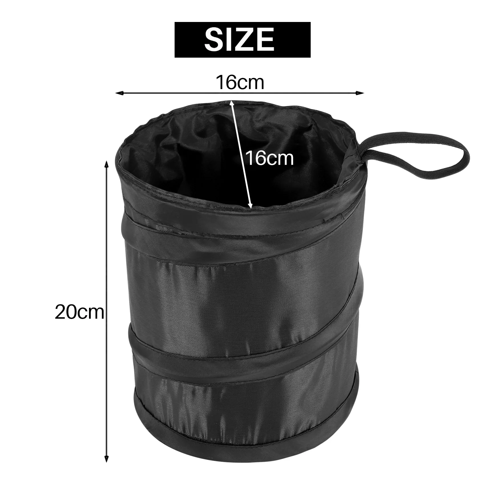 Stable-Car Trash Can, Portable Garbage Bin, Collapsible -Up Waterproof Bag, Waste Basket Bin, Rubbish Bin
