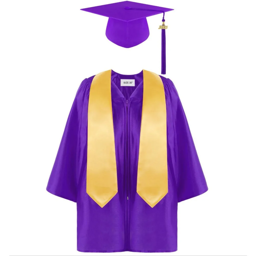 

Toddler Knit Graduation Robe Hat Set Sparkly Eye-Catching Photo Performance Costume