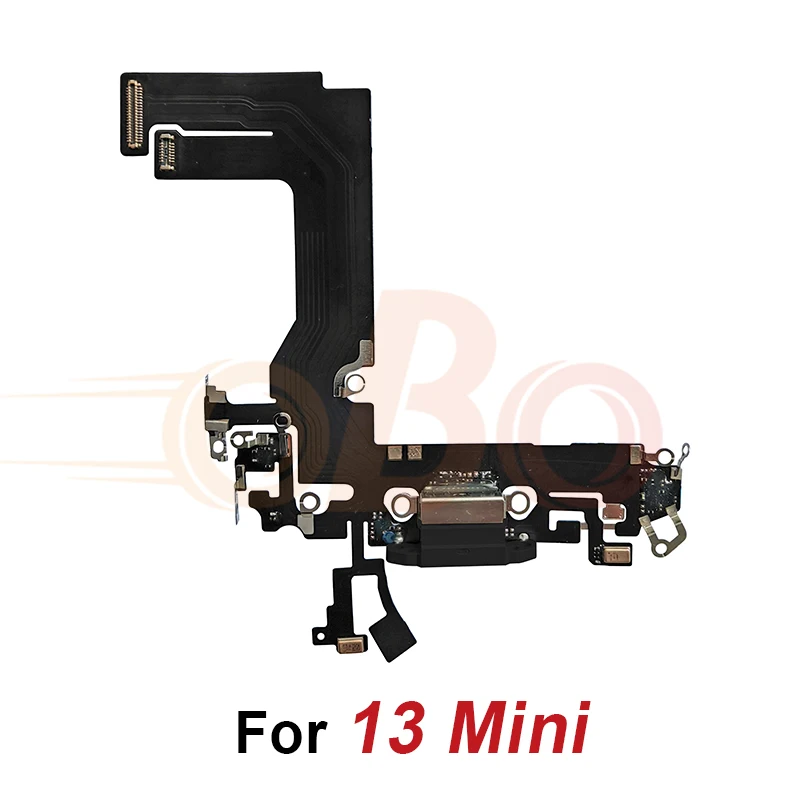 Ladeanschluss-Flexkabel für iPhone 11, 12, 13 Pro Max, Mini, Schwarz, Weiß, USB-Ladegerät, Dock-Anschluss mit Mikrofon-Reparatur (1 Stück)