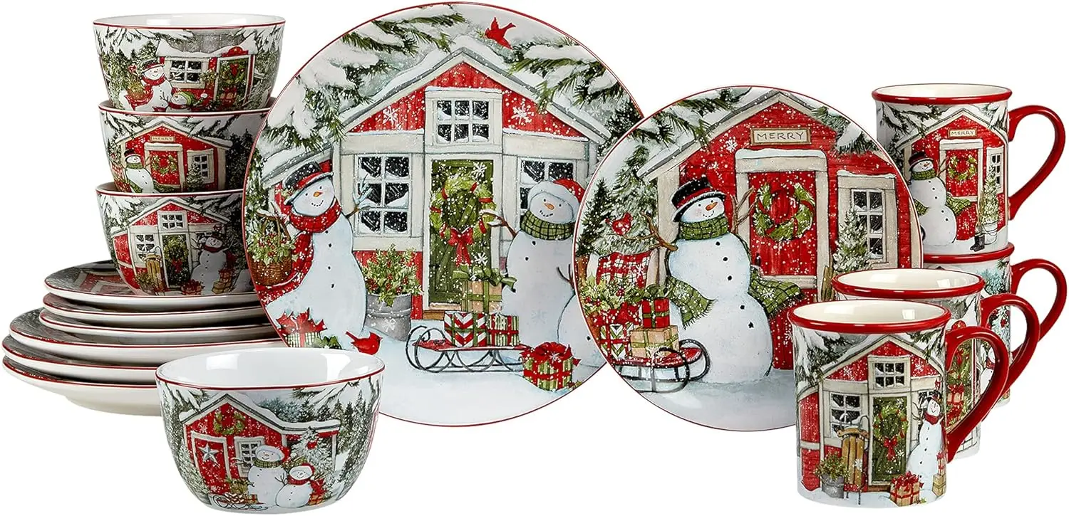 

Сельский дом Снеговика, 16 шт. Набор столовой посуды, 4 шт.