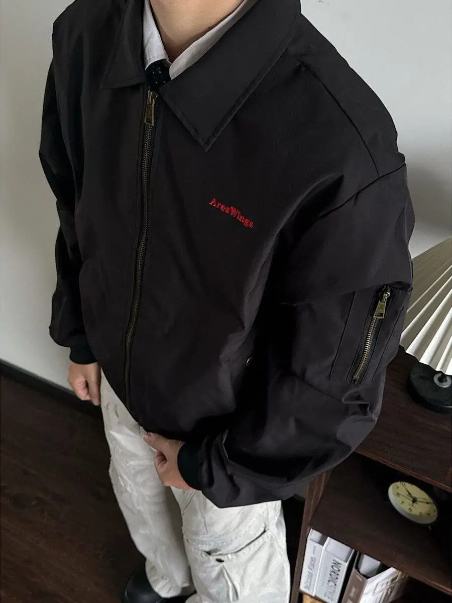 

American High Street Embroidered Jaet Loose Casual Baseball Collar Men's Autumn Winter Faion Brand Outerwear Coat