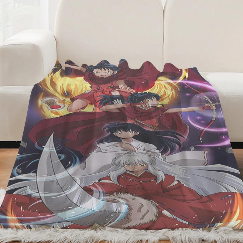 Sofa Blankets H-Inuyashas Anime Blanket Microfiber Bedding Fluffy Soft Blankets King Size Blanket Warm Knee Bed Fleece Camping